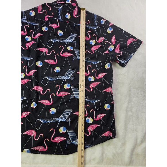 Denim and Flowers Men's Large Slim Fit Ricky Singh Flamingo Beach Shirt - Picture 5 of 5
